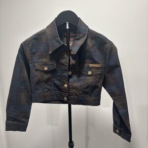 History Plaid Shirt Jacket in Navy and Purple